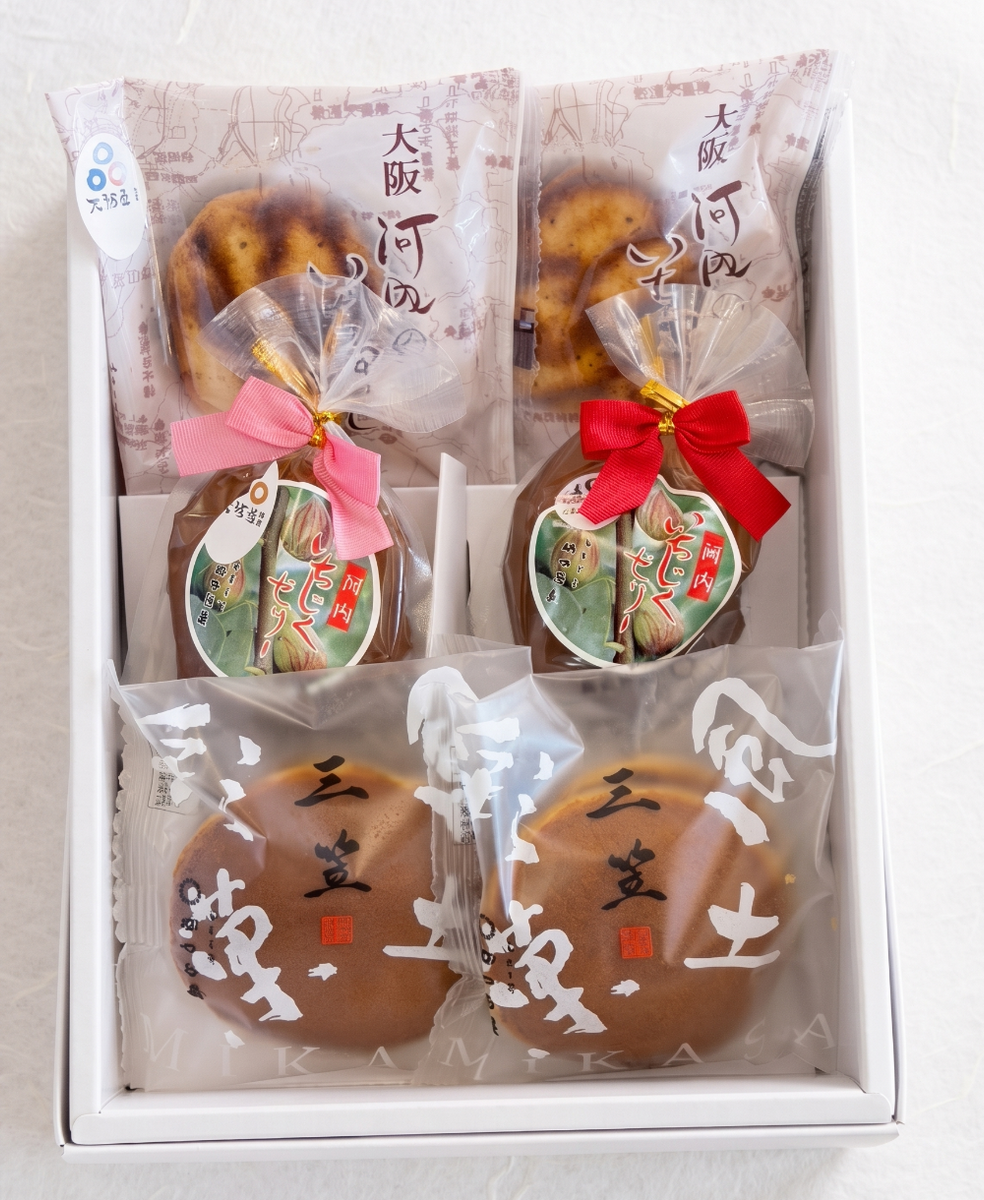 三笠宮殿下からの贈答品 進物・お土産】大阪産（もん） 地域菓子と三笠の詰め合わせ 6個 | 御