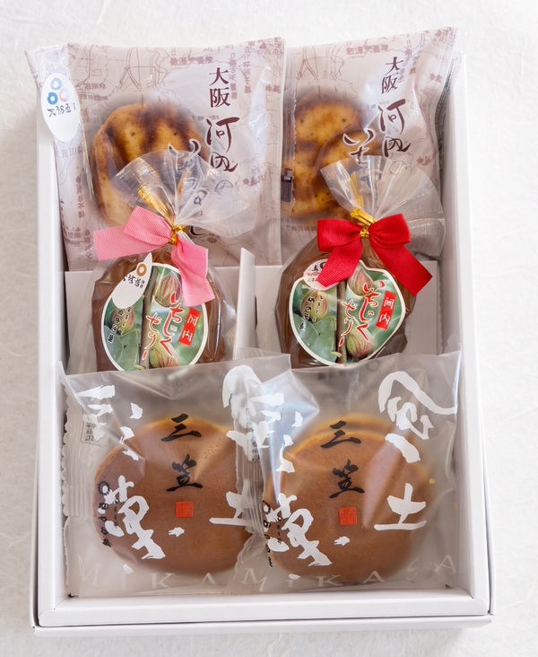 【進物・お土産】地域名産いちじくを使用したゼリーと焼菓子 大阪産(もんめ合わせ 6個 | 御菓子司かつら屋|大阪 老舗 富田林